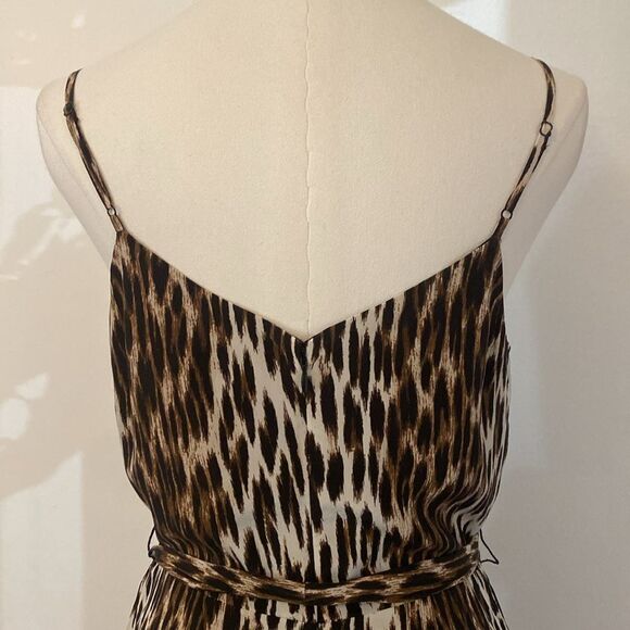 L'Agence Audra Sleeveless Leopard-Print Silk Romper Size 2 - Picture 9 of 15
